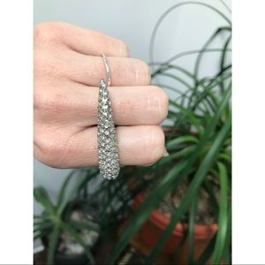 Pavé Swarovski talon knuckle duster silver ring